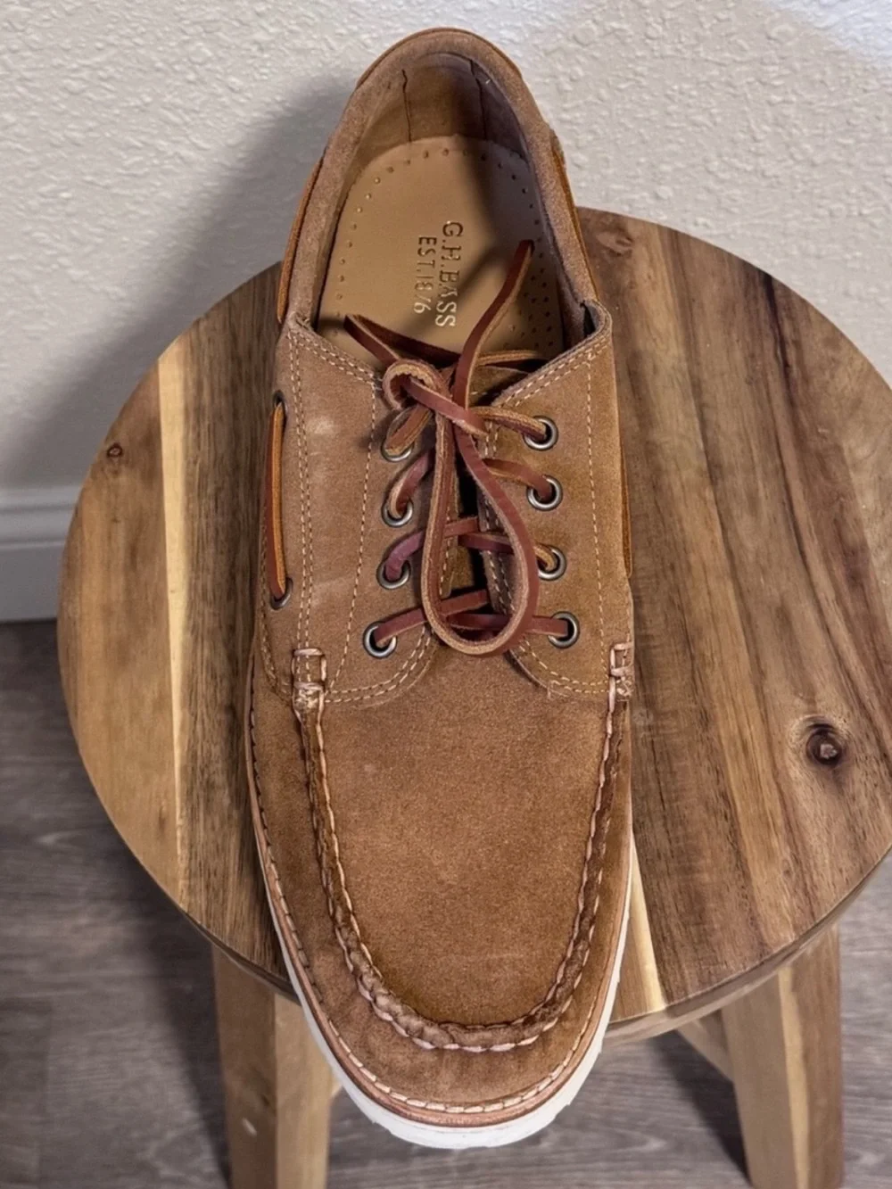 NWT G.H. Bass Ranger Camp Moc Sued Shoes Brown Men's Size 12 In Box